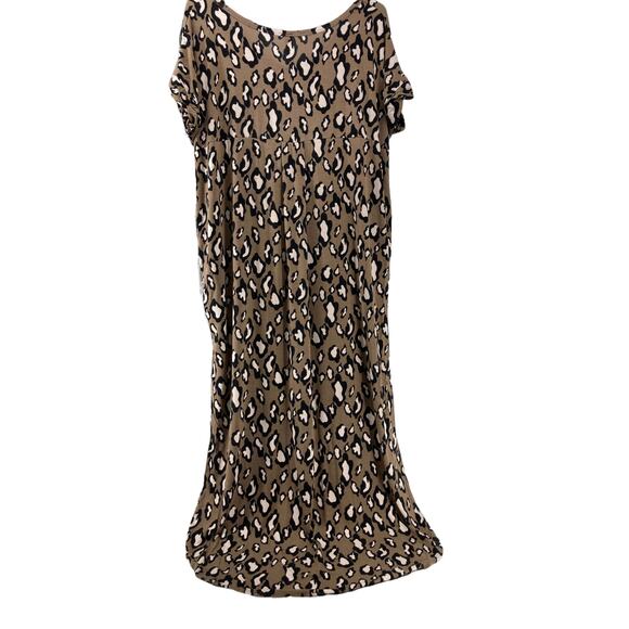Vanilla Bay Brown Leopard Print Short Sleeve Midi Dress Women's Size Small - Picture 9 of 11